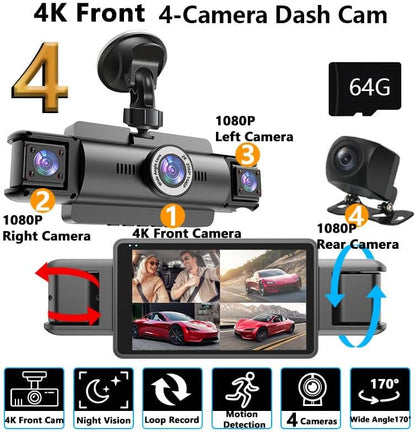 1080P Dual Dash Camera for Car Front and Inside Dashcam Car Security Video Recorder,170°Wide Angle Vehicle Cam,WDR,G-Sensor,2’’ IPS Screen,Loop Recording,Night Vision (Dual Dash Cam Without Card)
