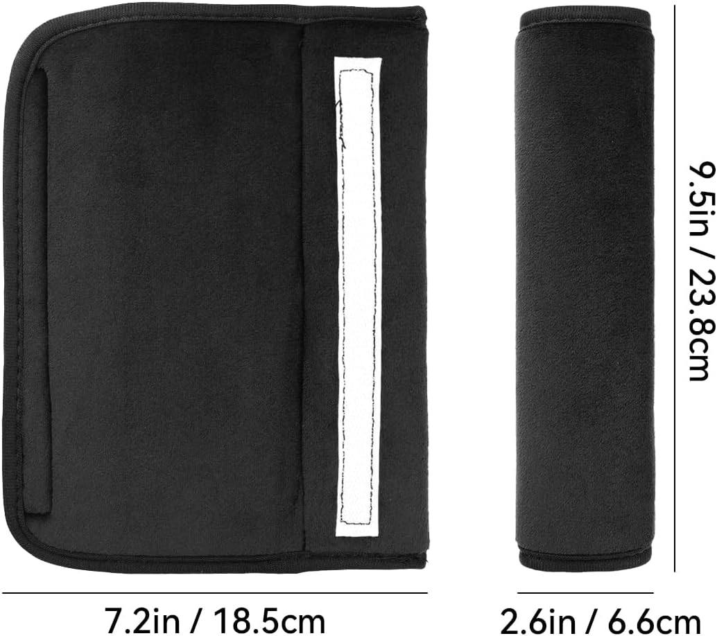 yuntop 2 PCS Car Seat Belt Pads Cover Soft Seat Belt Shoulder Pad Safety Belt Strap Shoulder Pad Comfortable Driving Compatible with Most Cars Helps Protect You Neck and Shoulder (Black)