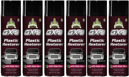 Cristal Products GX-3 Plastic Restorer – Black Plastic Restorer for Cars & Automotive Trim Restorer – Interior Car Cleaner & Exterior Faded Plastic, Vinyl & Rubber Renewer with Aloe Vera (8 fl oz)
