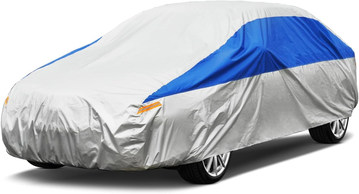 GUNHYI Car Cover for Automobiles All Weather Waterproof, Universal Fit Sedan Ford Mustang, Chevy Camaro/Malibu, Kia Optima, Hyundai Sonata, Nissan Altima, Volkswagen Passat, Tesla Model 3 etc.
