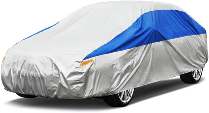 GUNHYI Car Cover for Automobiles All Weather Waterproof, Universal Fit Sedan Ford Mustang, Chevy Camaro/Malibu, Kia Optima, Hyundai Sonata, Nissan Altima, Volkswagen Passat, Tesla Model 3 etc.