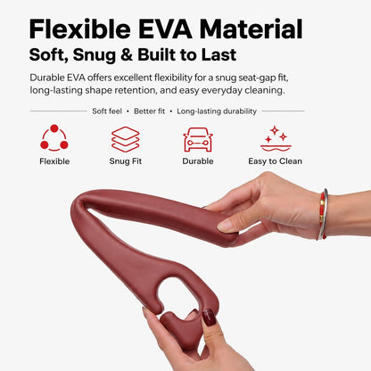 BESTKEE Car Seat Gap Filler 2 Pack, No Drop Seat Gap Plug with Dual Storage Slots, Blocks Phones Keys Coins, Flexible EVA Console Gap Filler Auto Accessories for Cars SUVs Trucks