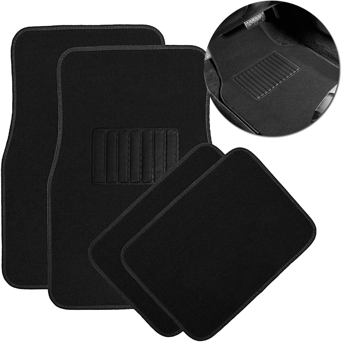 VaygWay Heavy Duty Cargo Liner Trunk Floor Mat – All Weather Trunk Protection Floor Mat - Black Rubber Trimmable Durable Cargo Auto Mat – Universal Fit Car SUV Truck Auto