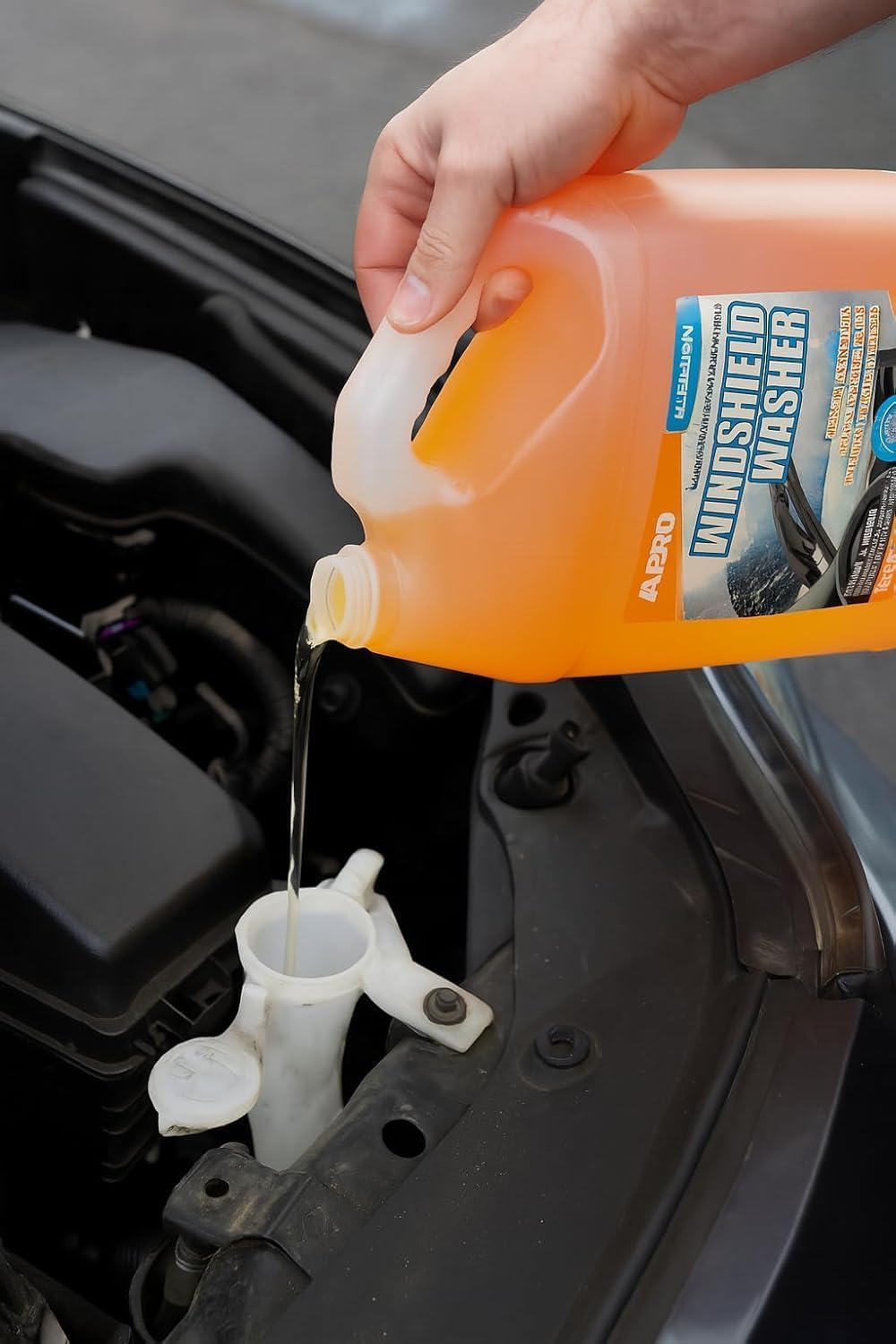 ABRO Windshield Washer Fluid Ready to Use Formula - 1 Gallon, Pre-Mixed, Streak-Free Cleanliness, 2-In-1 Removes Bugs & Tar