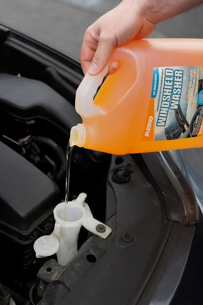ABRO Windshield Washer Fluid Ready to Use Formula - 1 Gallon, Pre-Mixed, Streak-Free Cleanliness, 2-In-1 Removes Bugs & Tar