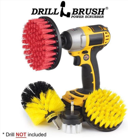Interior Car Detailing Drill Brush Set - Soft Bristle Power Scrubber Attachments for Cleaning Car, Truck, Upholstery, Carpet, Leather, Seats, Wheels, Rims, Dash, Console, & Trim - Nylon Auto Scrubber