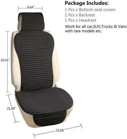 Suninbox Car Seat Covers Buckwheat Hull Universal Car Seat Covers,Bottom Seat Covers for Cars,Truck Seat Covers,Car Seat Cushion Protector Mats Pad,Gray Front Seat