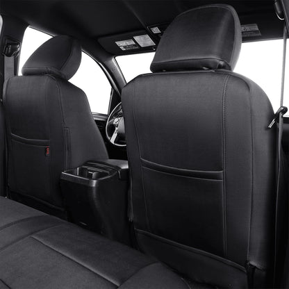 EKR Tacoma Car Seat Covers Custom Fit for Toyota Tacoma (Petrol) 2024 2025 2026 DoubleCab/CrewCab SR/SR5/TRD Sport/TRD Off-Road/Limited -Truck Seat Covers Full Set,Faux Leather(Black)