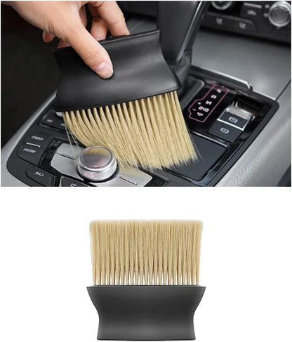 Ziciner 2 PCS Double Head Brush for Car Clean, Soft Auto Interior Duster Detailing Brushes, Universal Vehicle Dashboard Screen, Air Vents, Computer etc Cleaning Tool Accessories (Black)