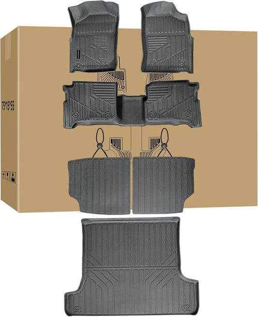 Floor Mats & Trunk Mat for 2012-2017 Chevy Equinox/GMC Terrain,TPE All Weather Protection 2 Rows Car Floor Liners with Cargo Liners for Chevrolet Equinox Accessories