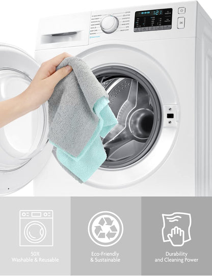 Fantasticlean Microfiber Cleaning Cloth Roll -75 Pack, Tear Away Microfiber Towels, 12" x 12", Reusable, Washable, Scratch Free, Ultra Absorbent for All-Around Cleaning Supplies (DimGray)