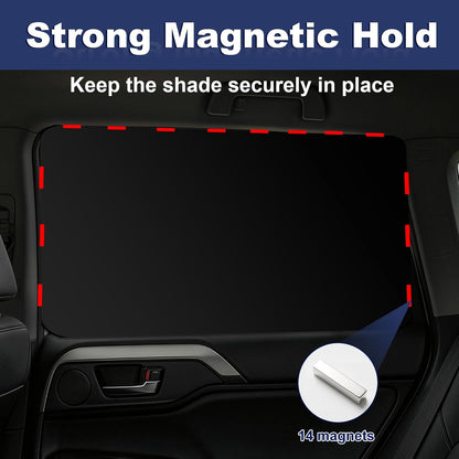 XCBYT Car Window Shades - 4 Pcs Car Privacy Curtains - 100% Block Light Car Window Covers - Magnetic Side Window Sun Shade Keeps Cooler for Breastfeeding, Taking a nap, Changing Clothes, Camping