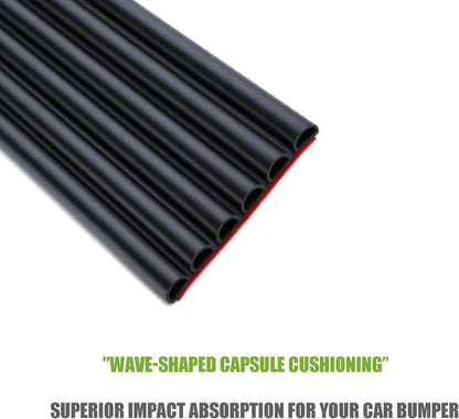 VEXPLO DIY Car Bumper Protector Guard, Strong Self Adhesive Rubber Rear Front Bumper Guard for SUV Cars Trucks, No Residue Anti Scratch & Anti-Colision Car Bumper Guard Accessories- 5 Pack Black