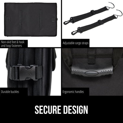 GORILLA GRIP Trunk Organizer for SUV and Cars, Large Capacity Collapsible Car Trunk Storage Organizer, Heavy Duty Car Accessories, Gifts for Mom and Dad, Slip & Water Resistant Multi Compartment Black