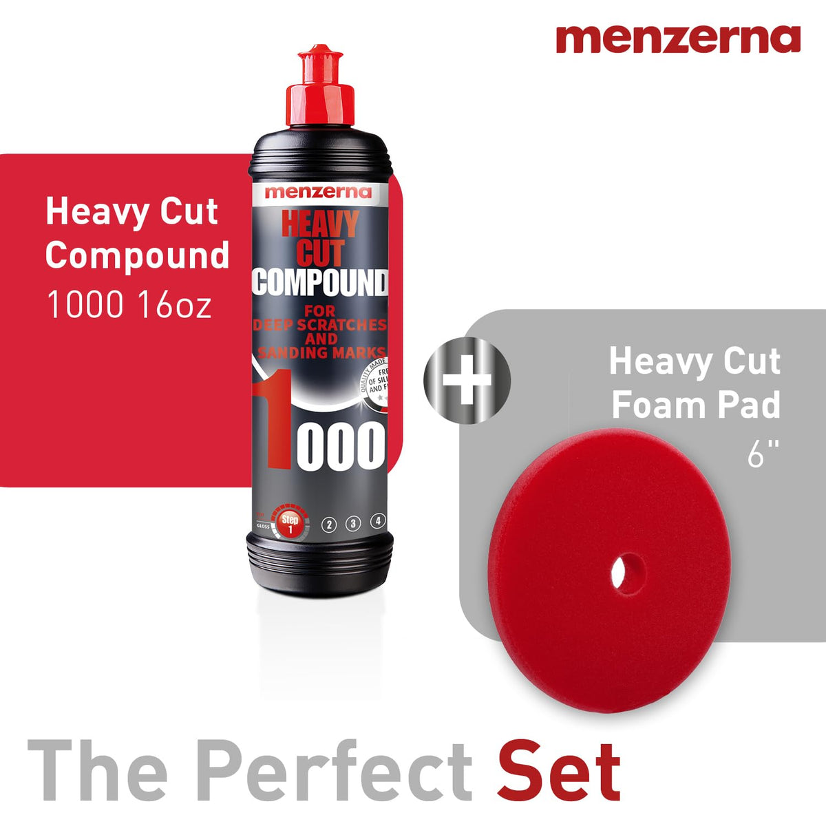 menzerna Polishing Set 8oz – HCC1000, MCC2500 & 3800 | 3-Step System for Scratch Removal, Swirl Elimination & Mirror-Like Finish