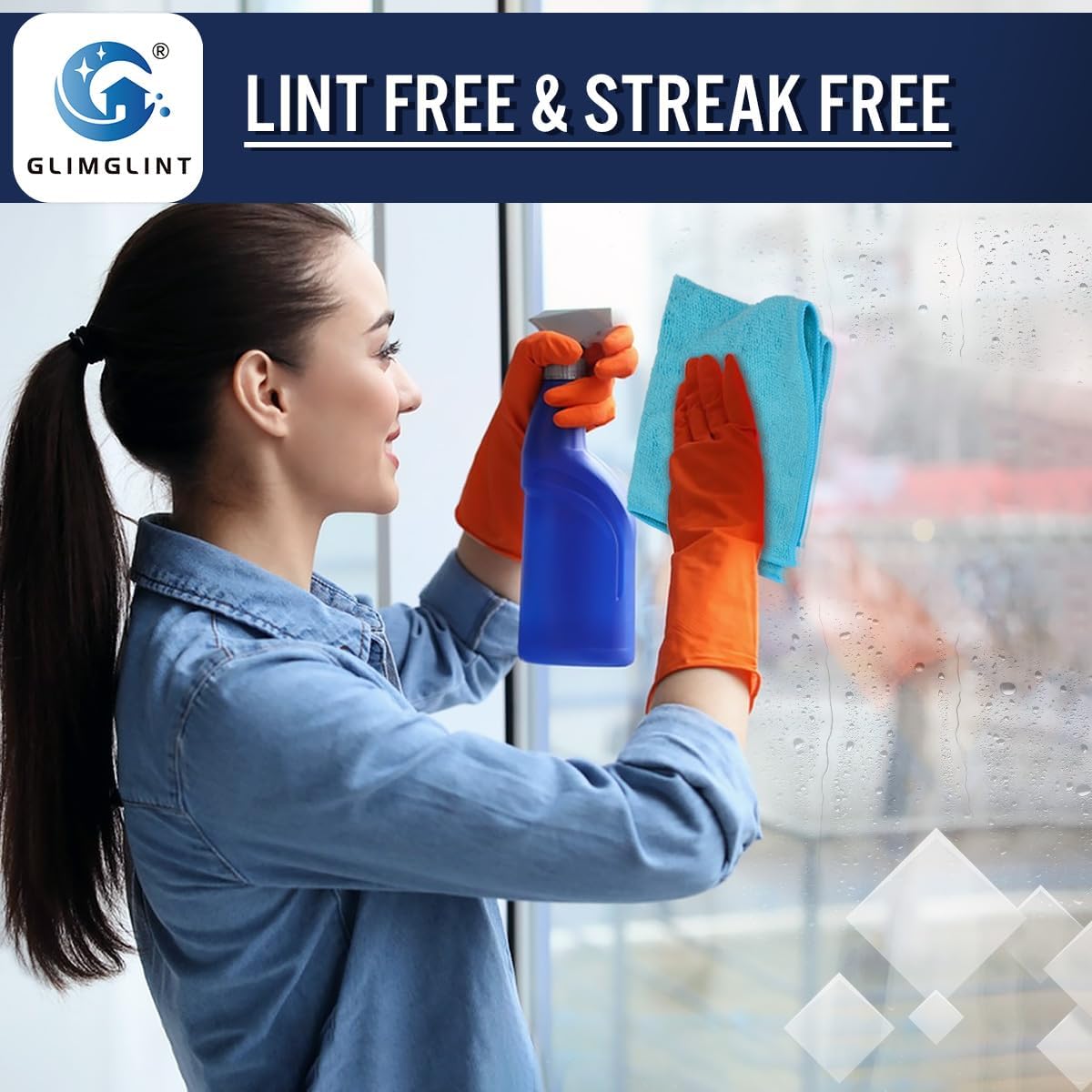 GLIMGLINT Black Microfiber Cleaning Cloth,150PK Reusable Cleaning Rags,Highly Absorbent Shop Rags Bulk,All-Purpose Car Cleaning Towels for TV Screen, Kitchen, Bathroom, Restaurant, Garage, 14"X12"