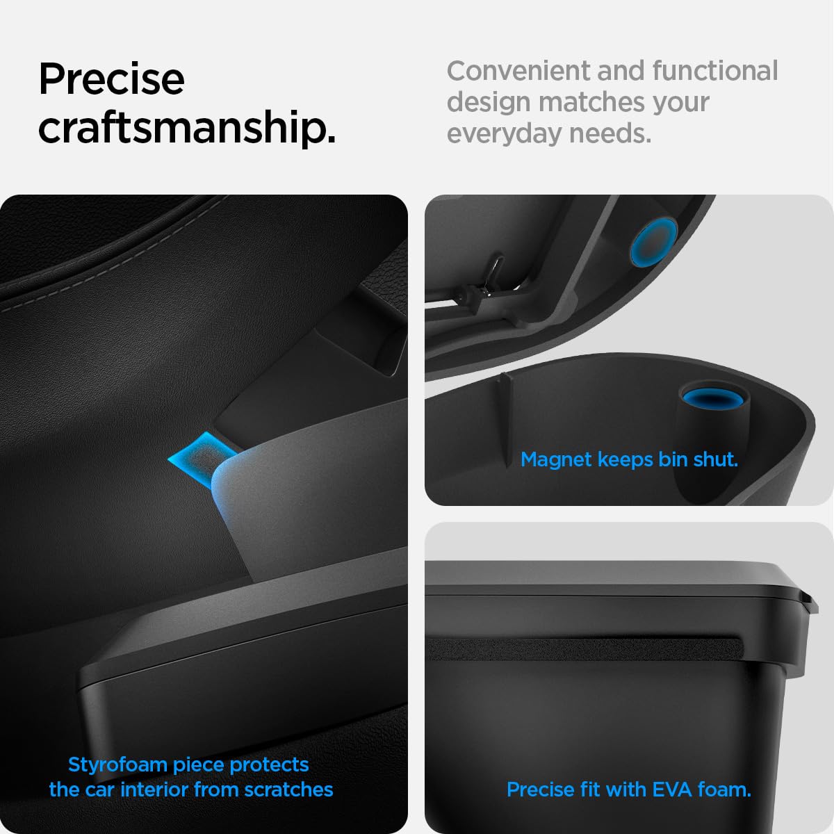 Spigen Door Pocket XL Car Trash Can [with Magnetic Lid] Waterproof Door Pocket Organizer 2025 2026 Tesla Model Y Juniper Premium & Performance Accessories - Driver Side Only