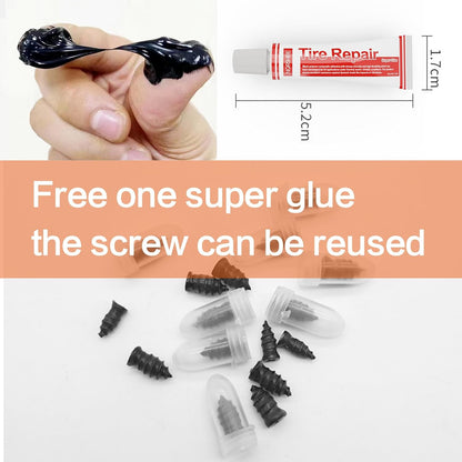 NORSHIRE Tire Repair Nail,Self-Tapping Screw,Tire Repair Kits,Tire Screw Plug,Tire Repair Rubber Nail,Tire Fix,Suitable for car, Motorcycle, ATV, Jeep, Truck, Tractor tire Puncture Repair
