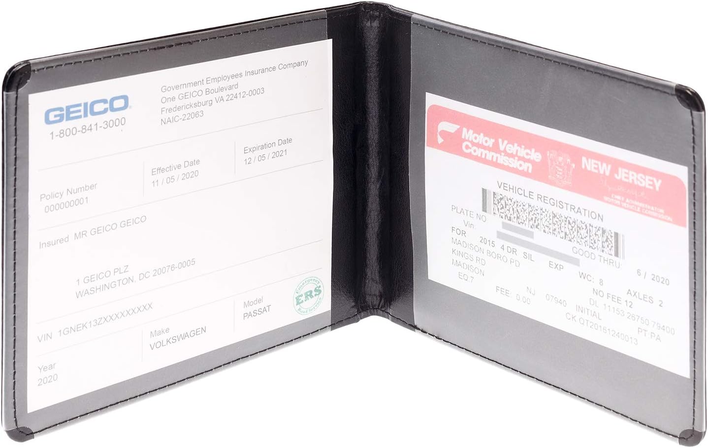 CANOPUS Car Registration & Insurance Holder with Magnetic Closure, Vehicle Document Organizer, Auto Glove Box Wallet, Includes 2 EZ Pass Strip Sets – Truck