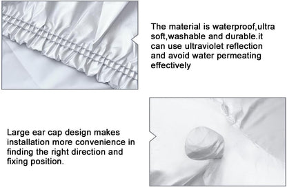 uxcell 3XXL Silver Tone 190T Car Cover Outdoor Weather Waterproof Scratch Rain Snow Heat Resistant W Mirror Pocket 530 x 185 x 160cm