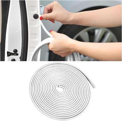 Osilly Car Door Edge Guards, 16Ft Rubber Seal Car Door Edge Trim, U Shape Door Edge Protector Guard, Aluminum Weather Proofing Automotive Door Edge Molding Protection for Most Car (Black)