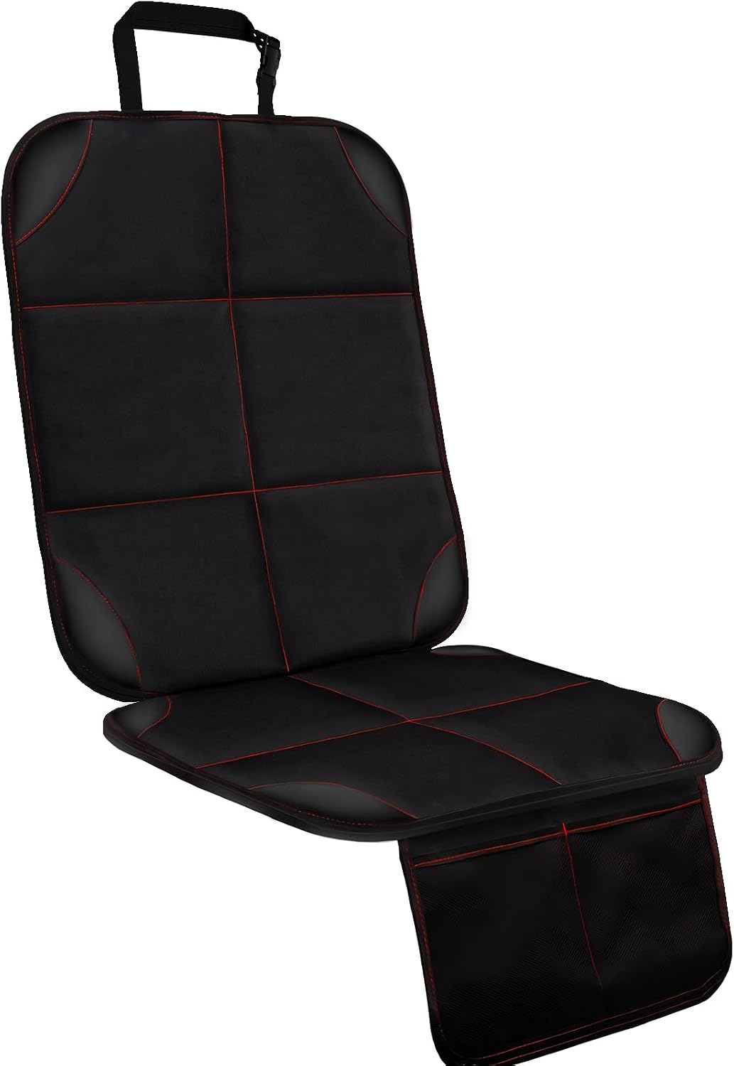 SMART ELF Car Seat Protector, 2Pack Seat Protector Protect Child Seats with Thickest Padding and Non-Slip Backing Mesh Pockets for Baby and Pet,Sedan SUV Truck (Black)