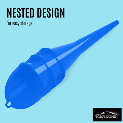 Long Neck Funnel, Oil Funnels for Oil Change, Long Funnels for Transmission Fluid, Automotive Funnel for Gas & Lubricants (12.0 Fluid Ounces, Red)