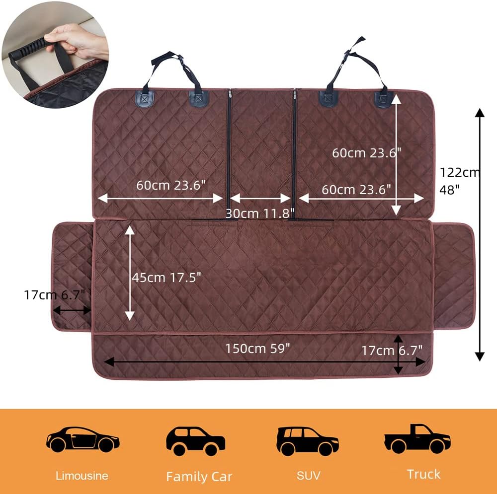 ANOSOSPECIAL Dog Car Seat Cover for Back Seat Cover,Non Stick Fur Rear Seat Protector for Pet,Nonslip Waterproof Durable Universal Fit Interior Backseat Covers for Auto Van SUV