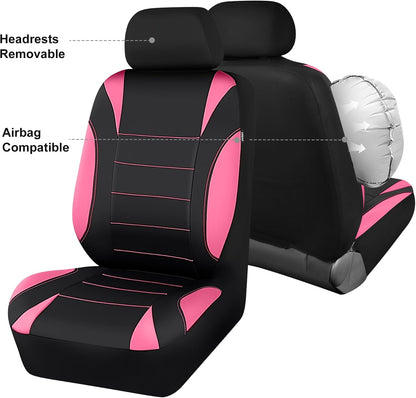 CAR PASS Waterproof Car Seat Covers Front Seats Only with 5mm Composite EVA, Neoprene Car Seat Cover with Separate Headrest Cover, Quick Setup Universal Fit for Car SUV Trucks,Airbag Compatible（Gray