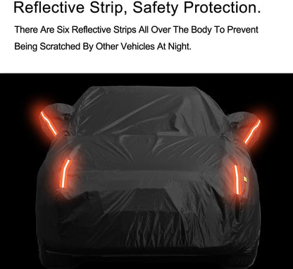 Full Car Covers for Sedan, Car Cover Waterproof All Weather Windproof Dustproof UV Protection Scratch Resistant Indoor Outdoor Univers