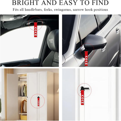 KVAEY Car JDM Tow Strap, Red Personalized Auto Racing Tow Strap with Chinese Slogan, Vehicle Decorative Traction Rope Fits Front and Rear Bumper, Universal Car Accessories (Style 1)