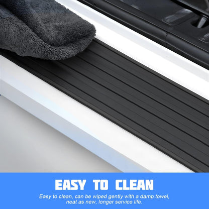 Car Rear Bumper Protector Guard, Anti-Scratch Abrasion Rubber Trunk Door Entry Sill Guard, Non-Slip Vehicle Trim Cover Protection Strip, Car Accessories for Most Cars and SUV (Black/Red/35.4" x2.7)