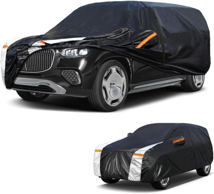 Large SUV Car Cover for Chevy Suburban 100% Waterproof All Weather, Heavy Duty Outdoor Full Exterior Covers Rain Sun Wind UV Protection. - Colors C
