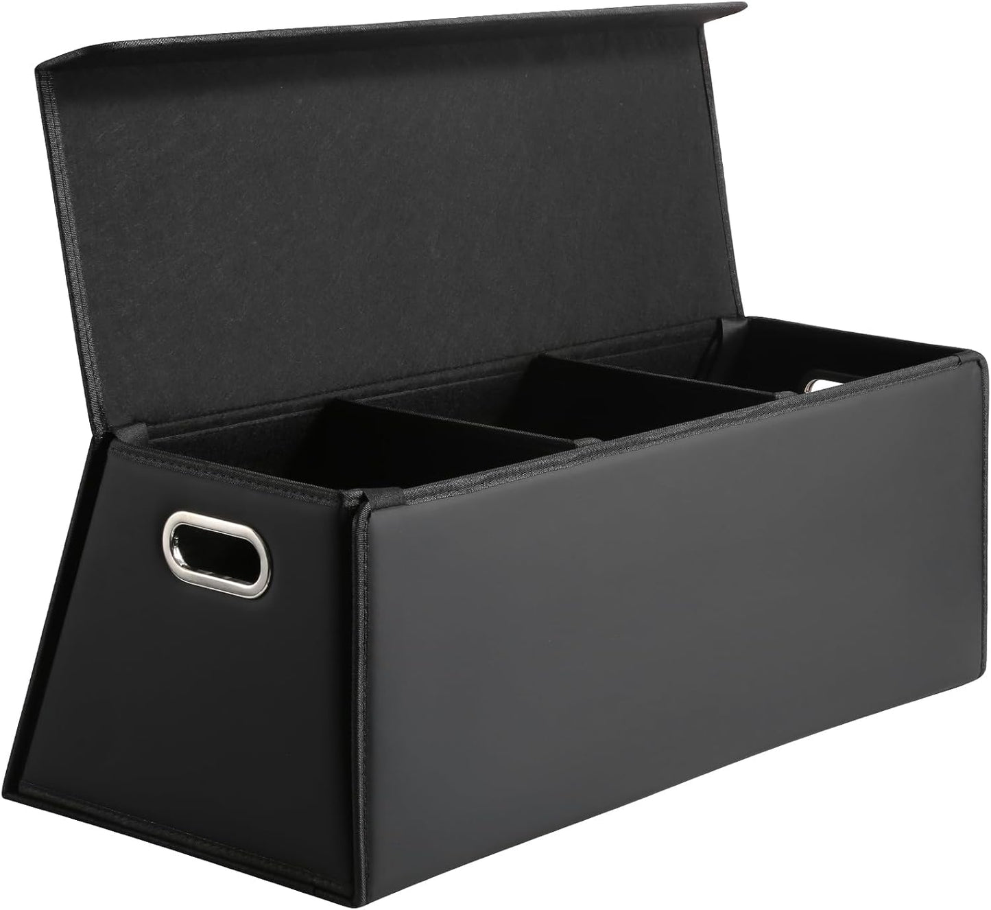 Fyzeoty Car Organizers for Trunk for Suv Sedan, Leather Storage Box,Magnetic Lid,Collapsible and Adjustable,16.5 inches