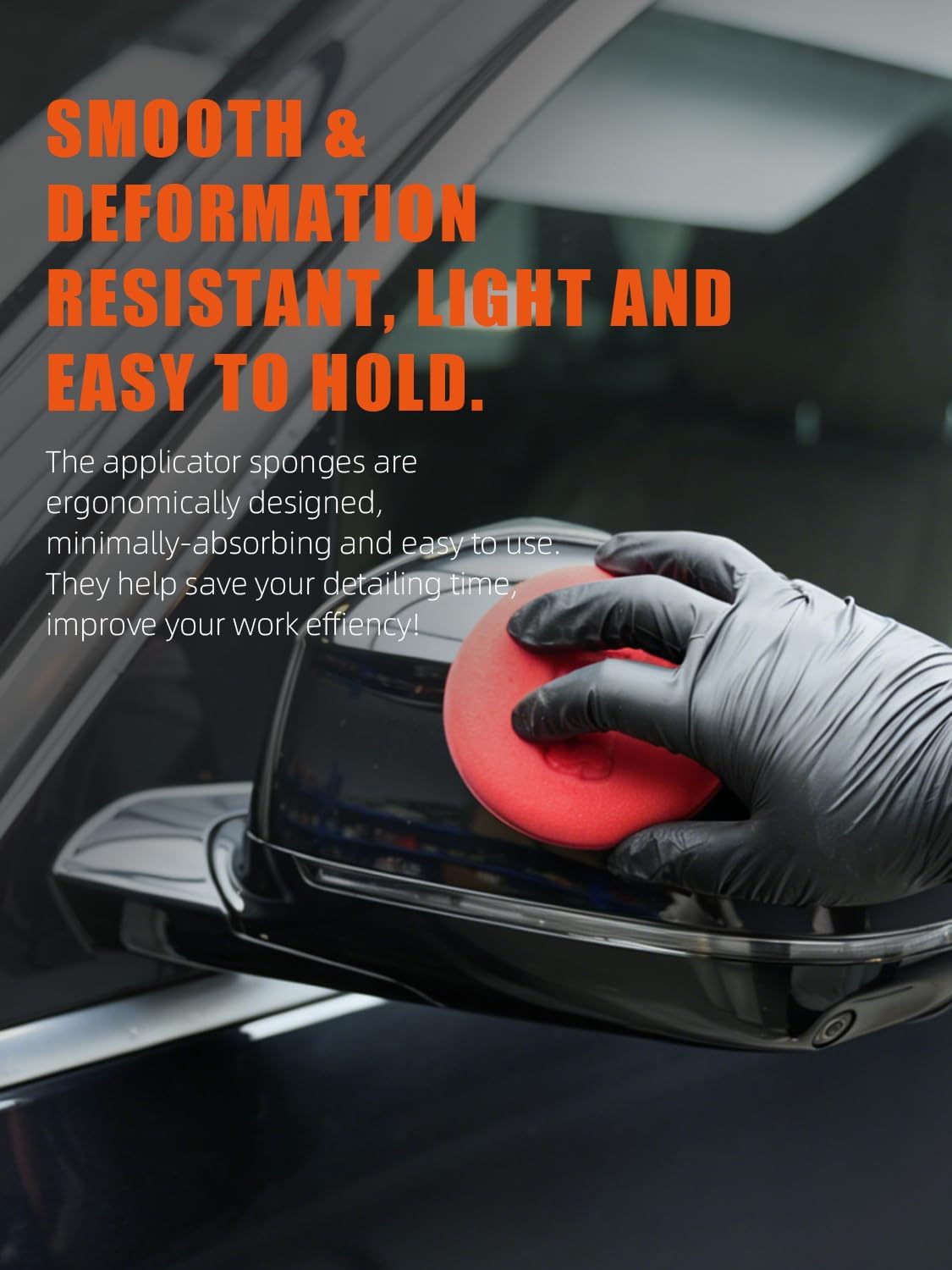 SPTA Tire Shine Applicator, 6Pcs Foam Applicator Pads, Round Shape Side Pressing Hand Polishing Sponge Pads Kit Tire Shine Applicator Pad Tire Dressing Applicator Pad for Applying Tire Shine