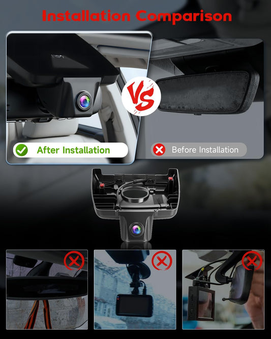 Front 4K UHD Dash Cam for Lexus ES 2019-2025 ES350 ES300h F Sport ES250, 150° FOV, Easy Plug & Play, WiFi&APP, Loop Recording, G-Sensor, 64GB Card