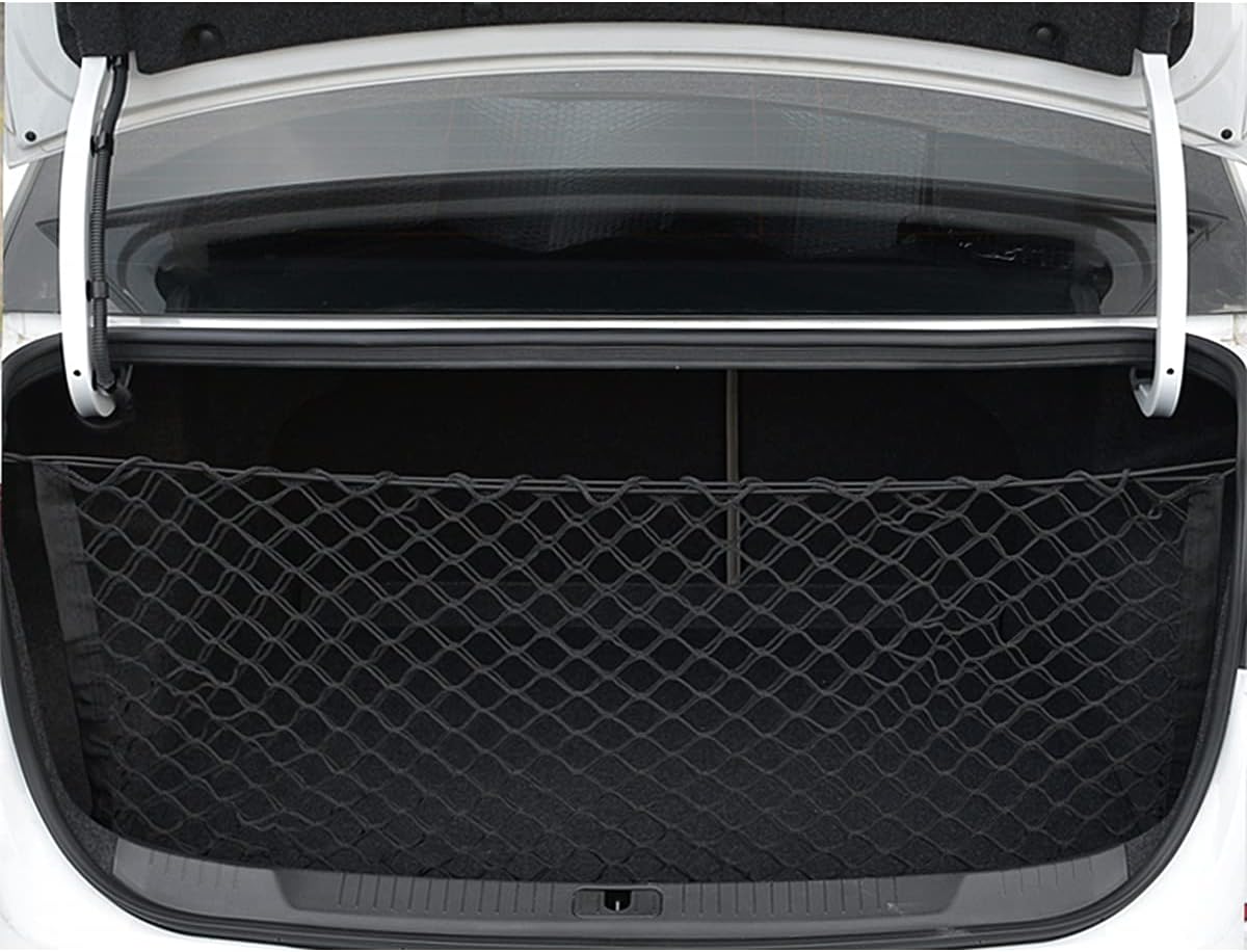 Car Rear Cargo Net, Adjustable Elastic Storage Organizer Net, Trunk Cargo Storage Net, Universal Fit for Car, Vehicle, SUV (43.3"x 15.8")