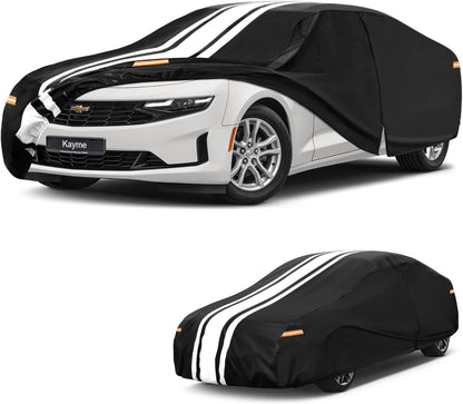 Kayme Heavy Duty Car Cover Custom Fit for BMW 3 Series 320i 325i 328i 330i 335i (1982-2026), Outdoor Full Exterior Cover with Tape and Towel, Rain Snow Sun UV Protection. - Colors B