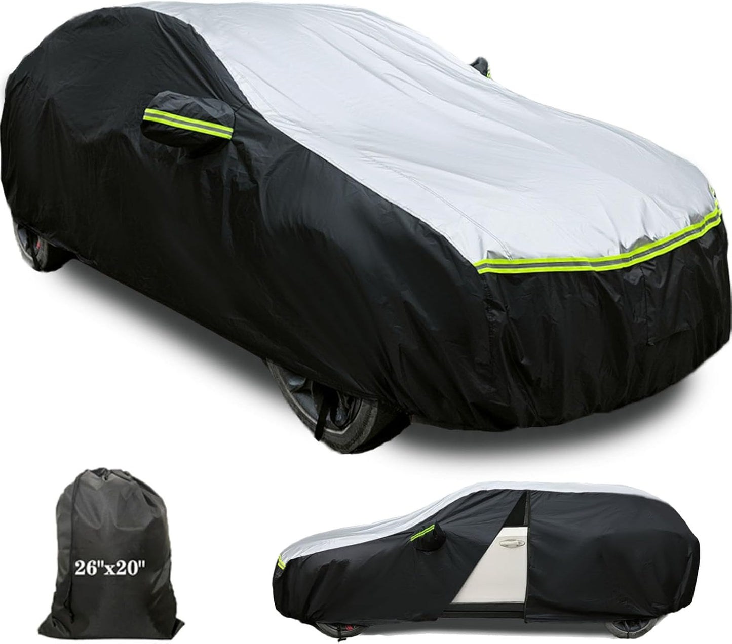 SUV car Cover All Weather Waterproof Murano, Subaru Outback/Solterra，Cadillac XT5/SRX, Buick Envision and Other Models -Outdoor Sunshade Protection with Zipper (Length 188 to 195 inch)