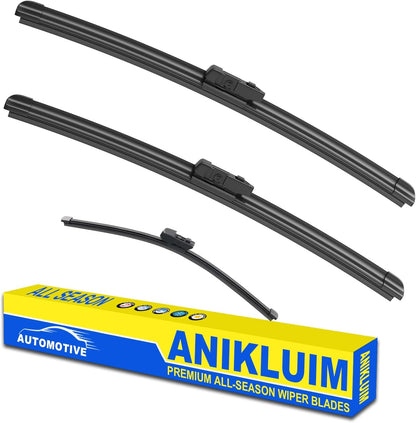 ANIKLUIM® 28"+28" Wiper Blades with 16" Rear Wiper Blade Set Replacement for 1996-2007 Caravan Town & Country Windshield Wipers Original Factory Quality (Pack of 3) - Colors B