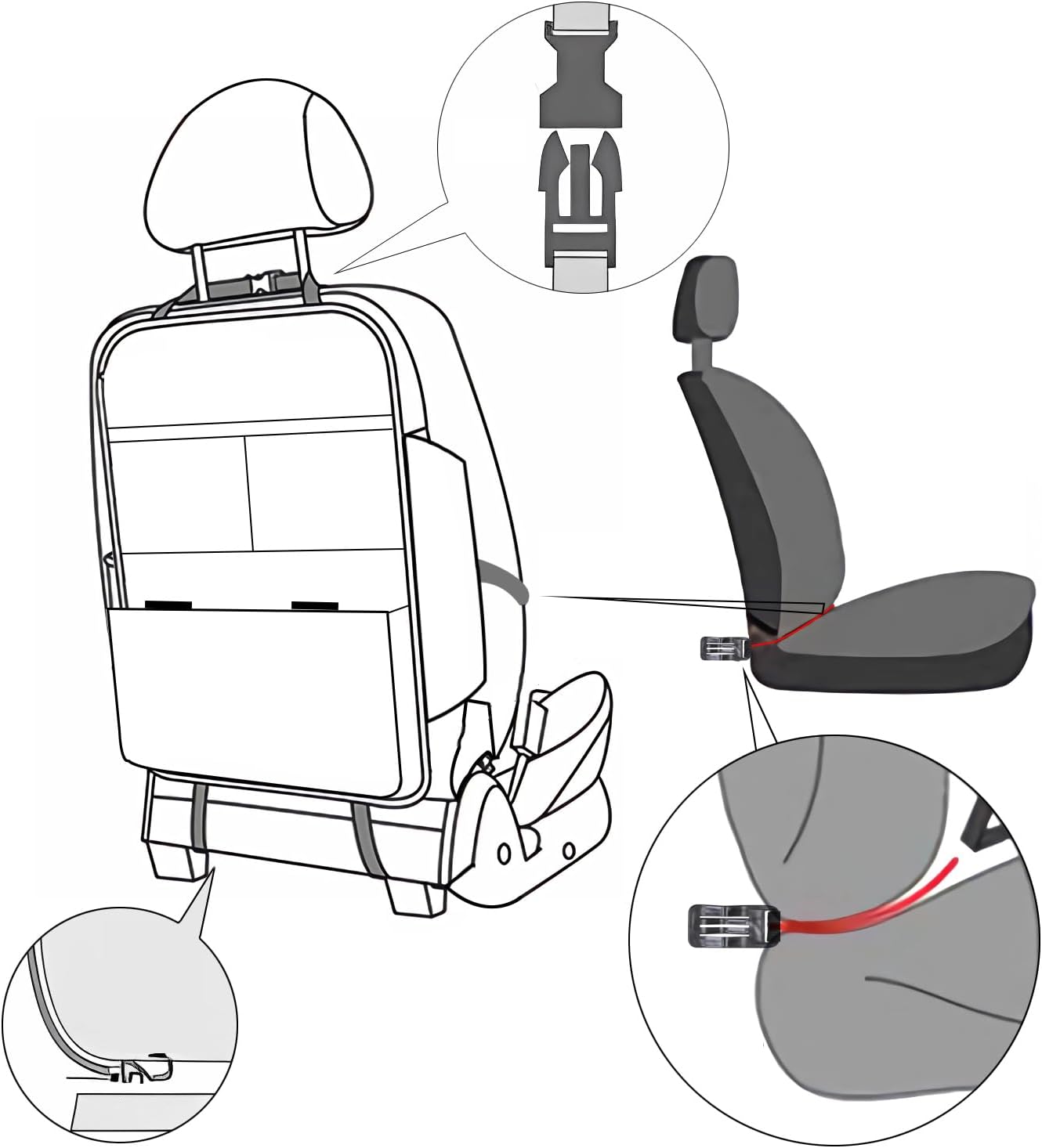 TAIKOO Seat Back Protector,Shields Seat Backs From Kicks and Adds Storage | kick mats back seat protector easy to install and clean, well-crafted, sturdy, durable and stylish.2 Pack
