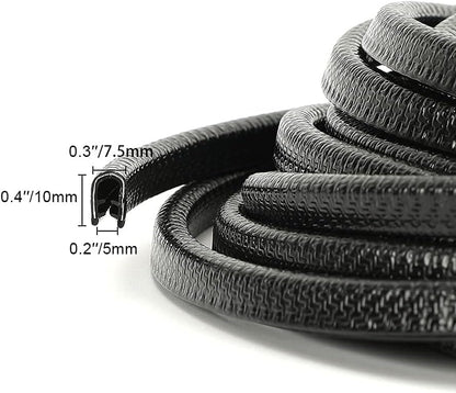 Winunite 32.8ft (10m) Car Door Edge Guards Black – Rubber, No Glue, U-Shaped, Built-in Metal Clips, Fits Most Vehicles, Fade-Resistant, Scratch- and Chip-Resistant – Reduces Dings in Parking Lots