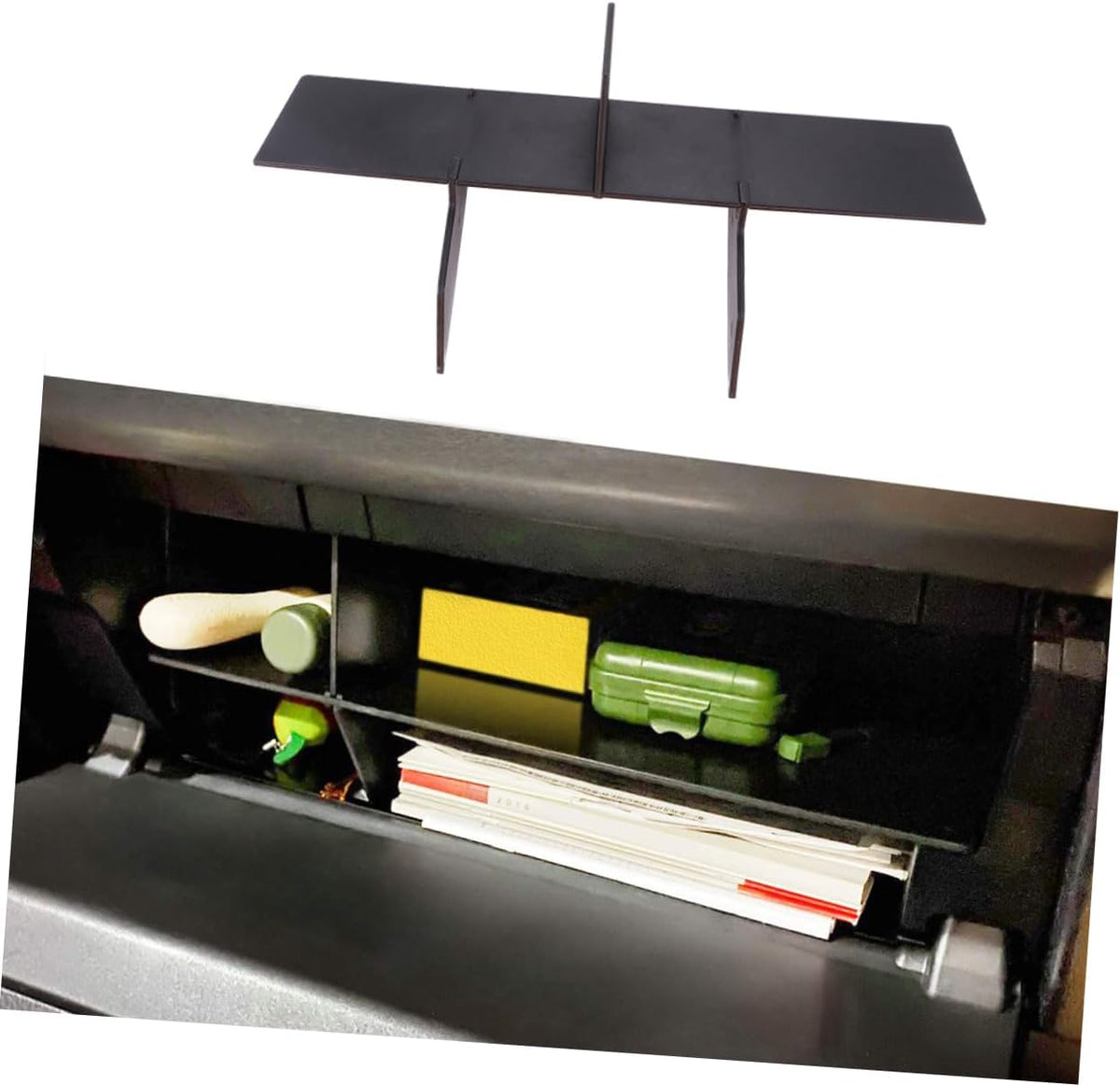 Glove Box Organizer Storage Insert Divider for Car Glove Compartment Divider Easy Installation Durable Console Organizer 13.58X2.75X0.11 Inch
