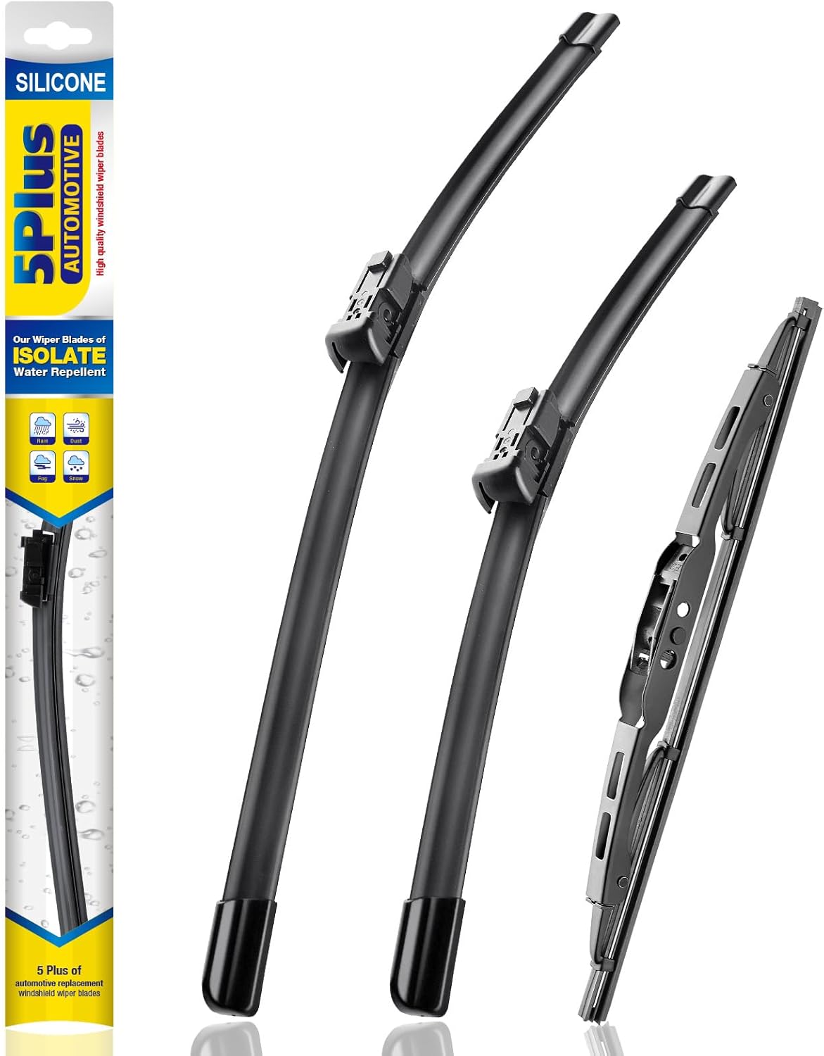 5 PLUS® Silicone Windshield Wipers Replacement for 2007-2014 Ford edge, 2007-2015 Lincoln MKX Wiper Blades(Set of 3),Automotive Replacement Windshield Wiper Blades For My Car-26"/20"/14" - Colors A