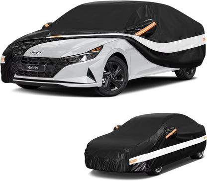 10 Layers Car Cover Custom Fit for Mercedes Benz C Class C250 C300 C43 C63 (1993-2026), Waterproof All Weather for Automobiles, Outdoor Full Cover Sun Dust Rain Protection with Cotton. Black - Colors C