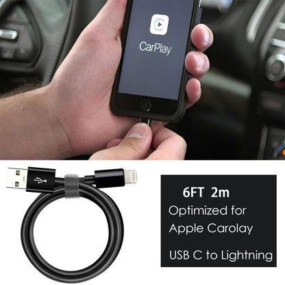 Car Carplay Cable for iPhone 17/16/15, USB A to USB C Cable Compatible for iPhone 17/16,17Air, 17/16/15 Pro Max,17E/16E/Plus, iPad 10th/11 Gen,iPad Pro 12.9,Air 5th/4th Charger Cord,Car Charging Cable