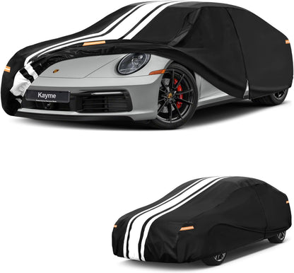 Kayme Heavy Duty Car Cover Custom Fit for BMW 3 Series 320i 325i 328i 330i 335i (1982-2026), Outdoor Full Exterior Cover with Tape and Towel, Rain Snow Sun UV Protection. - Colors A