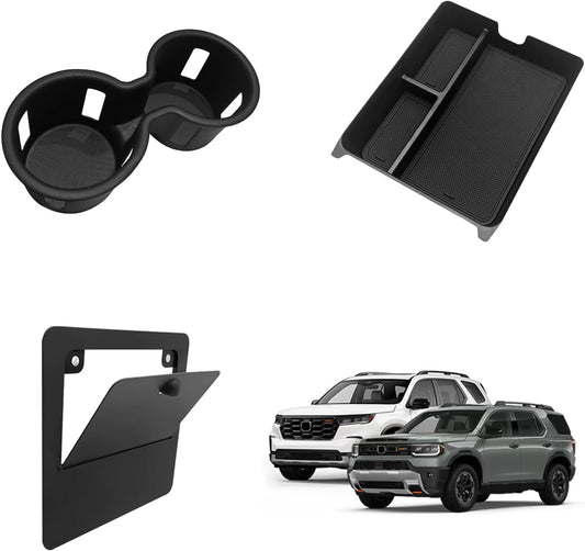 Muslogy Center Console Organizer Compatible with Honda Pilot 2023 2024 2025 2026, 2024-2026 Ridgeline/Passport Center Console Storage Box Divider Inserts Interior Accessories ABS Material(Gray)