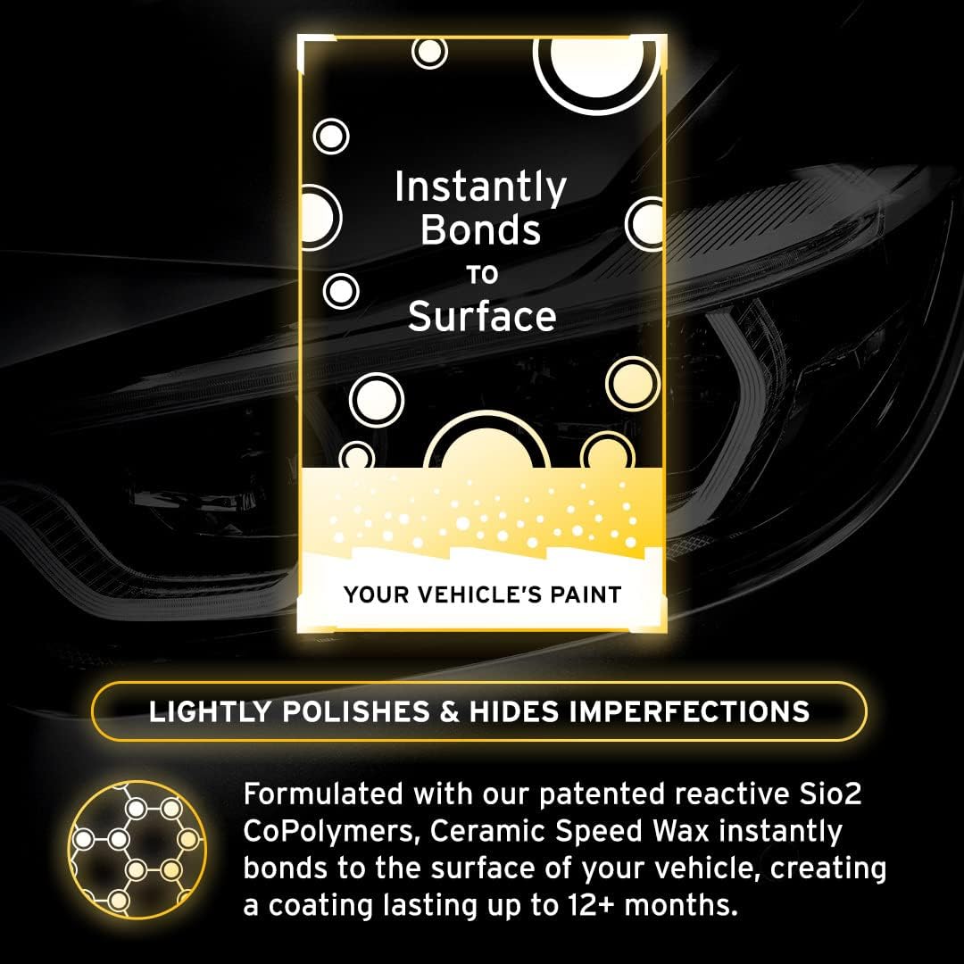 Ethos Ceramic Speed Wax – SiO2 Ceramic Coating Spray for Cars – Hydrophobic Car Wax Spray Top Coat Polish – High Gloss Shine, Ceramic Spray Wax – 12+ Month Protection