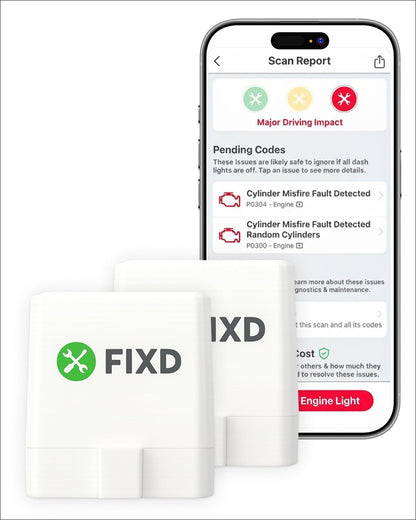 FIXD Bluetooth OBD2 Scanner - Car Diagnostic Check Engine Code Reader | 1-Pack | iPhone/Android compatible | Automotive scan tool for repairs + buying | Enhanced manufacturer data